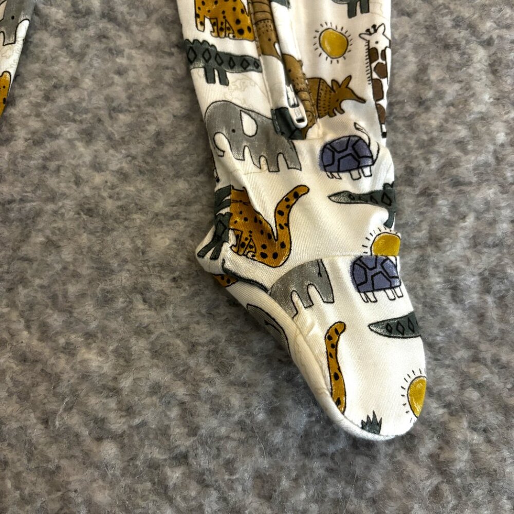 Angel Dear Animal Print Footie - White, Brown, Gray - Picture 4 of 4
